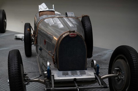 PRAGUE, CZECHIA - MARCH 25, 2023: National Museum of Technology on the picture Bugatti racing car