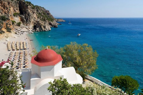 Panagia chapel on Kyra beach, Karpathos, Dodecanese, Aegean Sea, Greece