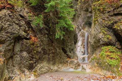 Heckenbach waterfall, The dripping eye of nature, Kochel am See, Bavaria, Germany