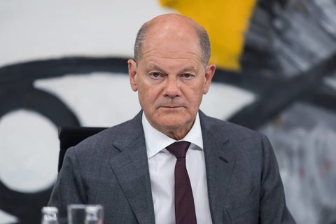 Olaf Scholz (Federal Chancellor of the Federal Republic of Germany, SPD) at a press conference