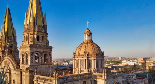 Landmark Guadalajara Central Cathedral (Cathedral of the Assumption of Our Lady) in historic city