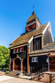 Norwegian sailor church on Westzeedijk in the park of Rotterdam, the Netherlands