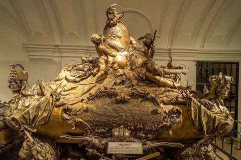 Sarcophagus of Emperor Charles VI in the Capuchin Crypt in Vienna, Austria