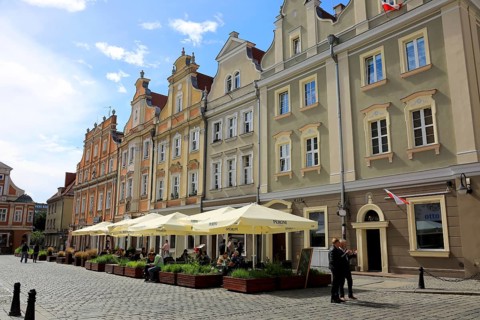 Historic buildings on the Ring, Rynek, town houses, faithfully rebuilt after the destruction during