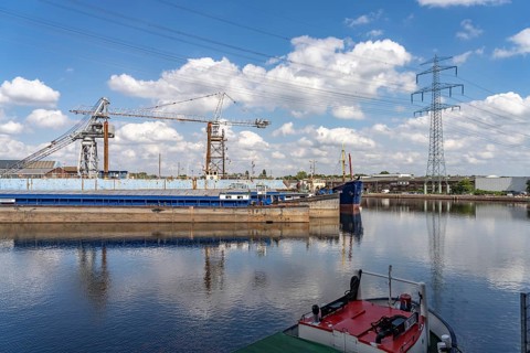The Harburg inland harbour, Harburg, Hamburg, Germany