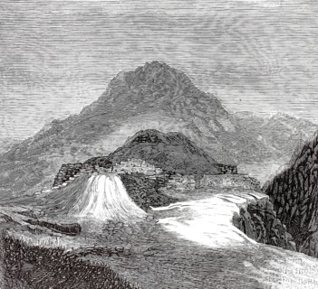Acropolis of Mycenae, Acropolis of Mycenae, in Greece, around 1870, illustration, reproduction from
