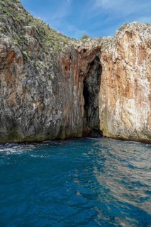 Sea cave on the coast of Santa Maria di Leuca, Apulia, Salento, Italy