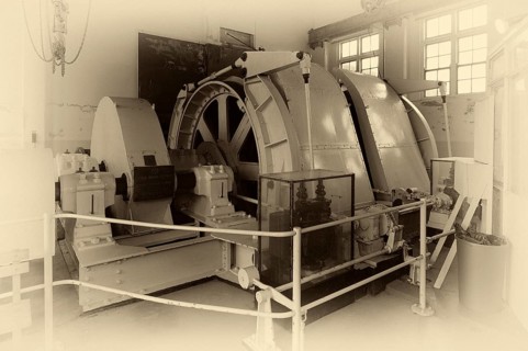 Interior design, winch building, conveyor, reel, company BTH British Thomson Houston, Winder House,
