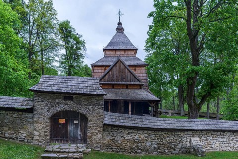 Gothic wooden church of St. Paraskevi from the 16th century, Radruz, Poland