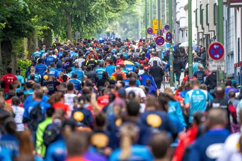 The Essen company run, traditional run, 5 KM running course through the Rüttenscheid district, with