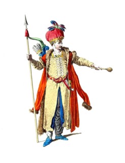 Historical clothing, fashion over time, clothing of the Tartar prince, Tatars, a Turkic-speaking