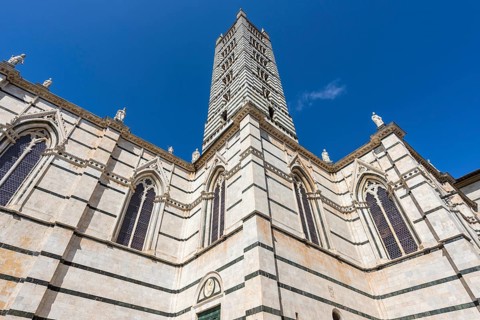 Cathedral, old town, architecture, landmark, travel, tourism, blue sky, Siena, Tuscany, Italy