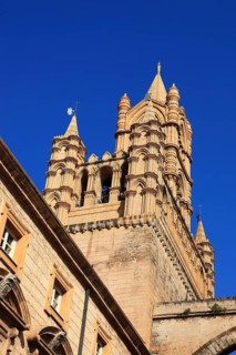 City of Palermo, the West Tower at the Archbishop's Palace next to the Cathedral Maria Santissima