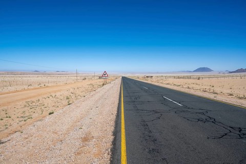 Country road to Lüderitz through the Namibian desert, Karas region, Namibia