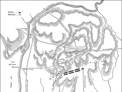 Plan of the Battle of White Plains, New York and New Jersey campaign on October 28, 1776, American