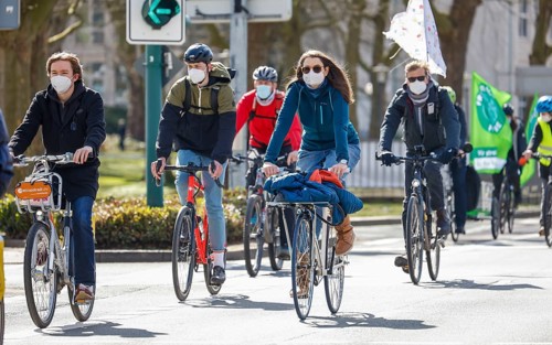 Essen, North Rhine-Westphalia, Germany - Fridays for Future, climate activists demonstrate in times