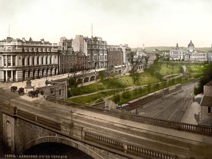 Union Terrace, Aberdeen, Scotland, Historic, digitally restored reproduction from a 19th century