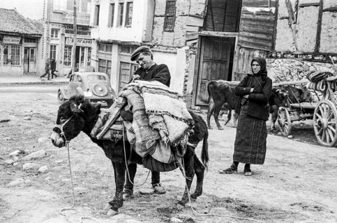Historical aerial photograph, Faces of the Second World War, a farming family in Krainitzki,
