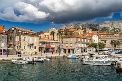 Korcula marina and old town, Croatia