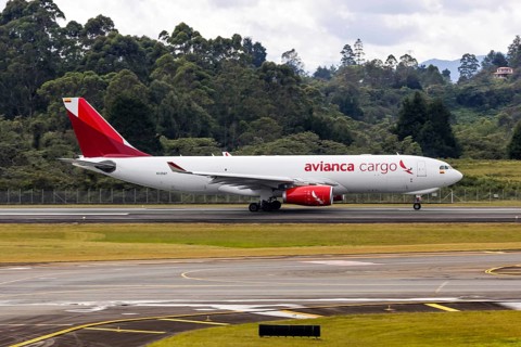An Avianca Cargo Airbus A330-200F aircraft with license plate N335QT at Rionegro Airport in