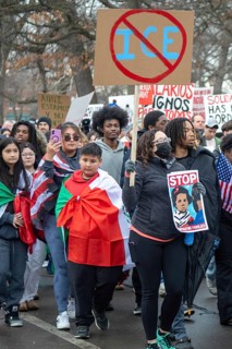 Detroit, Michigan USA - 4 March 2025 - A rally in the Mexican-American community in southwest