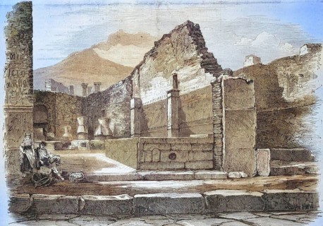 Ruins of Pompeii, the baker's house, 1869, Italy, Historical, digitally restored reproduction of an