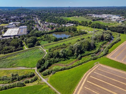 Bottrop-Gladbeck, North Rhine-Westphalia, Germany, Renaturalised Boye, the tributary of the