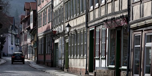 Half-timbered houses in the old town centre, Wernigerode, Harz, Saxony-Anhalt, Germany