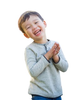 Happy chinese boy isolated on a white background