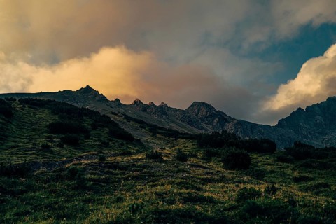 Hahntennjoch pass road in Tyrol in Lechtal, Austria