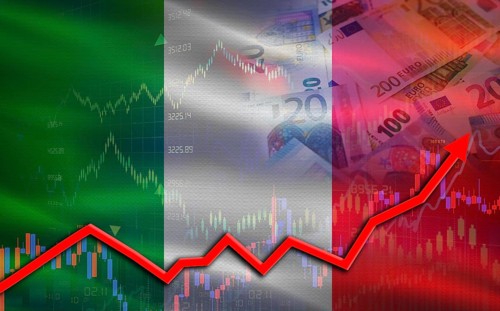 Italia economic growth on financial graph. Italia financial growth on market graph