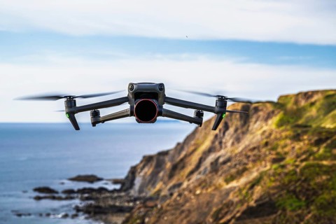DJI MAVIC 3 PRO, Drone flying over the cliffs