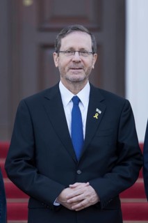 Isaac Herzog (H.E. the President of the State of Israel) arriving at the festive dinner to mark the