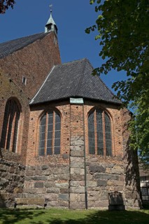 Detail, window, St Nikolai Church, Burg auf Fehmarn, Schleswig-Holstein, Germany