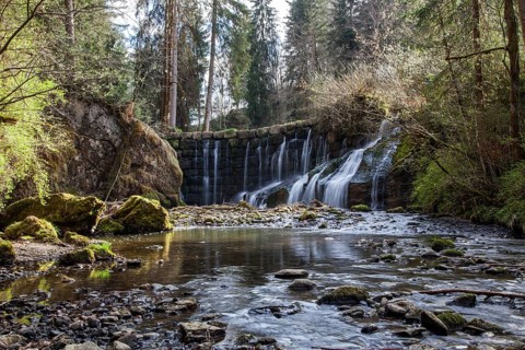 Gerats Waterfall, Gerats, Rettenberg, Oberallgäu, Allgäu, Bavaria, Germany