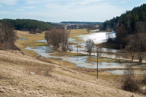 2006, Germany, Greiz, Thuringia, Weidatal, flood, spring, high size, high water, high format,