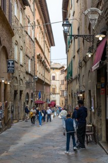 Typical street in the historic centre of Volterra, province of Pisa, Tuscany, Italy
