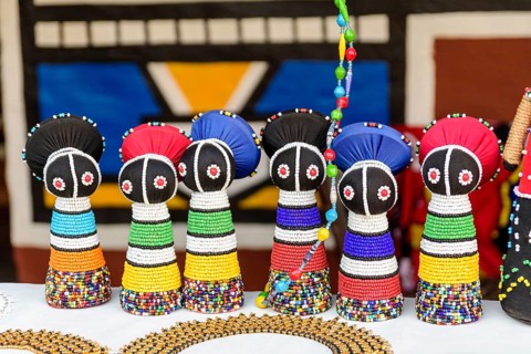 Beaded dolls, for sale as souvenirs at Lesedi Cultural Village, Lanseria, Gauteng, South Africa