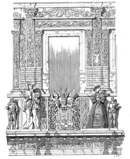 Historical architectural illustration from the 19th Century, 1873, facade in the Renaissance style,