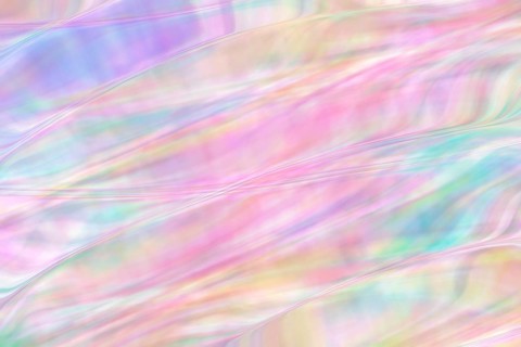 A vibrant abstract pattern featuring swirling pastel colors in a rainbow spectrum. The soft lines
