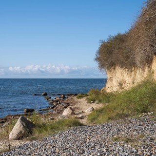 Boulders on the banks of the Saal, cliffs, Klein Zicker, Mönchgut, Rügen island, Baltic Sea,