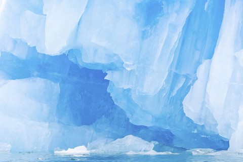 Iceberg, blue glacier ice, Smeerenburgbreen, Scandinavia, Spitsbergen