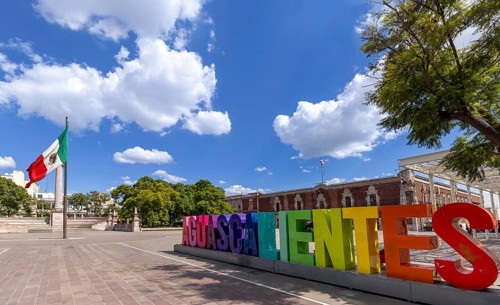 Mexico, Aguascalientes Plaza de la Patria in Zocalo historic city center near Cathedral Basilica