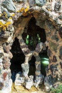 Valois Spring or Cave Spring in the ancient thermal park. Sainte Marguerite, Saint Maurice es
