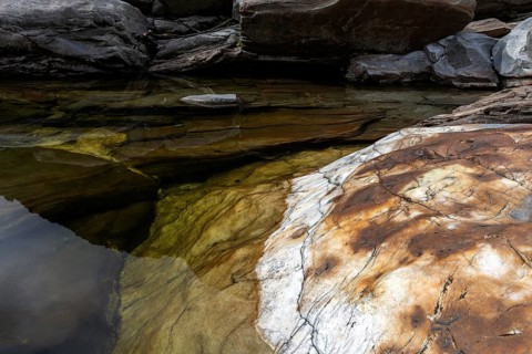 Rocks, rock structures, Verzasca River, near Lavertezzo, Verzasca Valley, Valle Verzasca, Canton