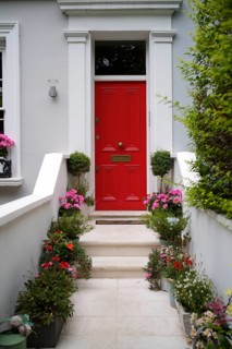 Front door, red, Notting Hill, Kensington, London, England, Great Britain, Great Britain