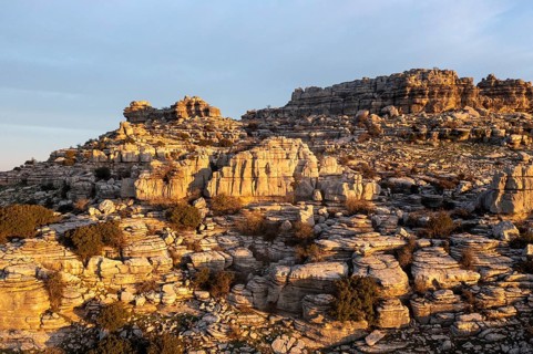 Bizarre limestone rock formations, El Torcal nature reserve, Torcal de Antequera, Malaga province,