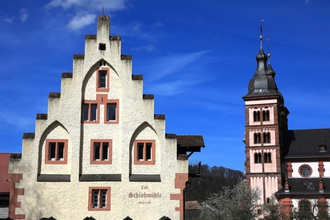 Former castle mill and monastery Amorbach, Monasterium vel Abbatia Amerbacensis, in Odenwald,