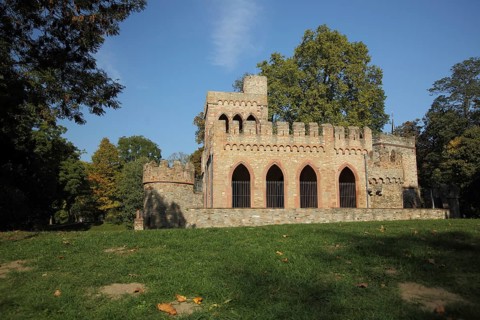 Mosburg, palace gardens, Biebrich, Wiesbaden, Taunus, Hesse, Germany