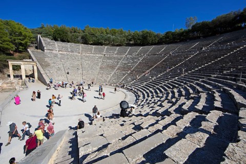 Theatre of Epidaurus, UNESCO World Heritage Site, Epidaurus, Argolis, Peloponnese, Greece